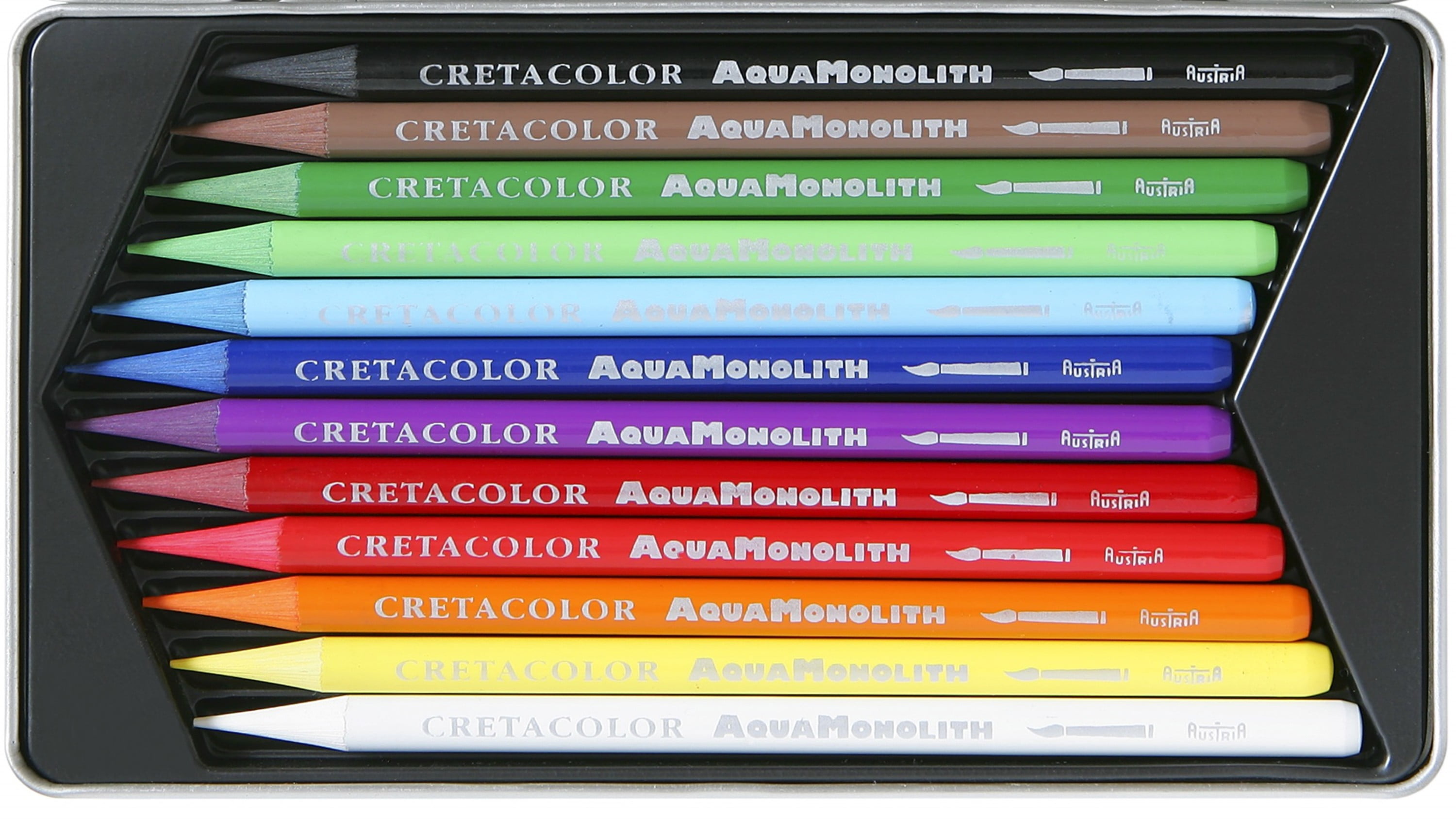 Cretacolor Aqua Monolith Woodless Watercolor Pencil Set, 12-Colors