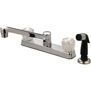 Chrome Double Handle Kitchen Faucet w/Spray