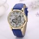 thumbnail image 2 of Reloj de cuarzo con banda de cuero de PU a la moda, reloj femenino con patrón de esfera de mariposa (azul real), 2 of 3