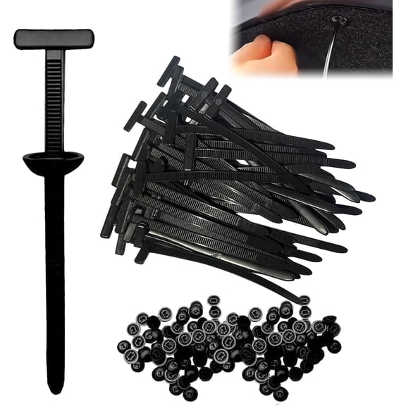 50/100 Pcs Nylon Universal Cable Tie Buckle - New Multifunctional Nylon Zip Ties With Pin & Button Design Plastic Cable Ties Tool Fasteners Car Body UV Resistant Zipties for Car Daily Repair