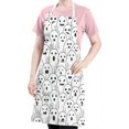 thumbnail image 5 of Black and White Halloween Ghosts Apron-Garden Aprons for Women with Pockets-Cotton Linen Waterproof Kitchen Cooking Gardening Aprons Adjustable for Kitchen,Cooking,BBQ and Salon 32"x27", 5 of 7