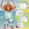 thumbnail image 5 of SEANATIVE Girls One Piece Swimsuit with Mesh Cover Up Skirt Cut Out Back Design 2 in 1 Bathing Suit for Beach Party Hotel Pool, Size 9-10 Years, Monstera Leaves Pattern Mint Green, 5 of 7