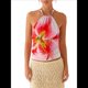thumbnail image 1 of Top Corto Sin Mangas con Cuello Halter Y2K para Mujer, Estampado Floral, Espalda Abierta, Estilo Urbano de Verano Rosa XL, 1 of 10