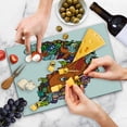 thumbnail image 4 of Fish Cutting Board, Big Fish with Bunch of Underwater Sea Creatures Animal Ocean Coral Reef Fun, Decorative Tempered Glass Cutting and Serving Board, Large Size, Multicolor, by Ambesonne, 4 of 5