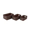 thumbnail image 1 of Jessar - Panier de Rangement en Tissu, Ensemble de 3, Brun, 1 of 1