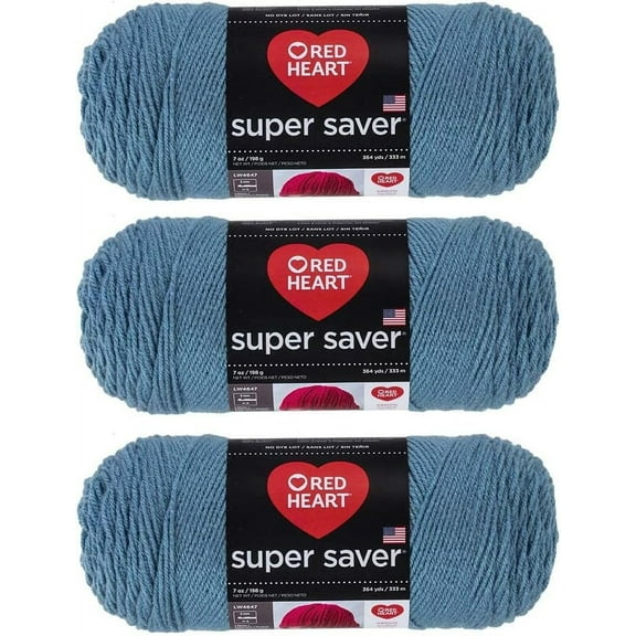 Red Heart Bulk Buy Super Saver Yarn (3-Pack) (Country Blue)