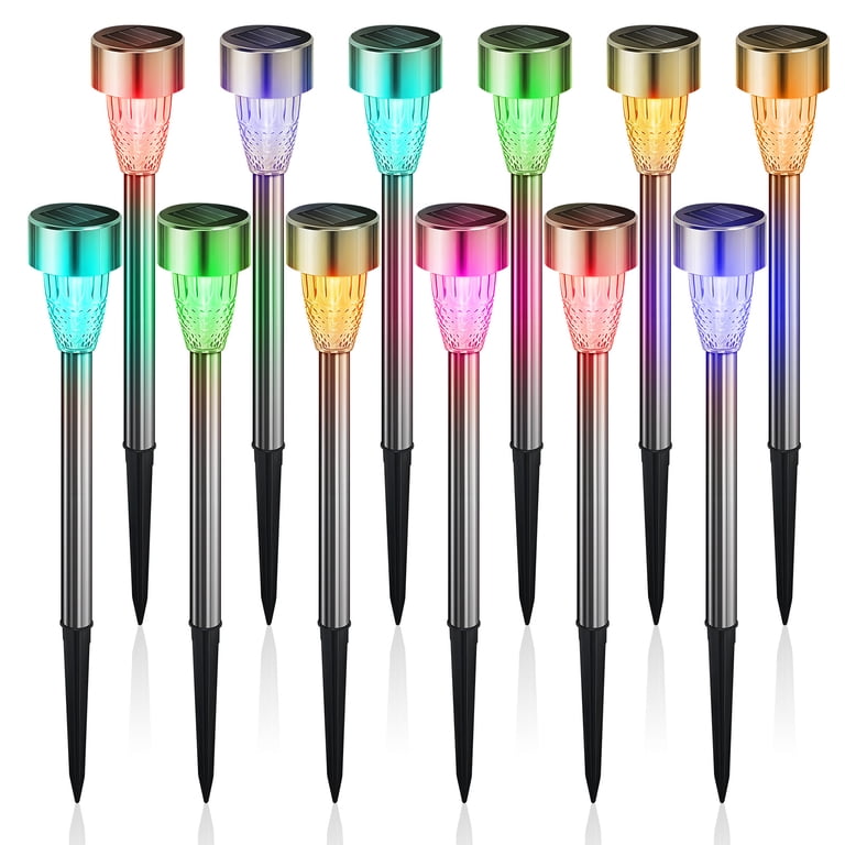 Rirool Solar Pathway Lights, 12-Pack Multicolor photo 1