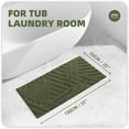 thumbnail image 3 of PABUBE Textured Green Microfiber Bathroom Rug, 20"x51", Soft and Absorbent Bathroom Mat, Non-Slip, Machine Washable, Quick Dry Floor Carpet for Shower or Tub, 3 of 8