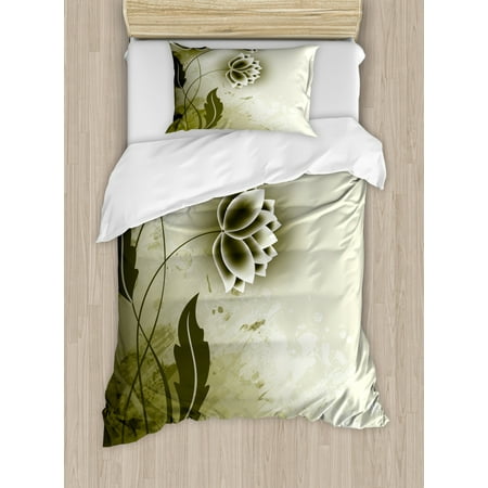 Abstract Duvet Cover Set Flowers Ivy Leaves With Vector Unusual