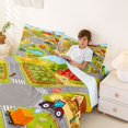 thumbnail image 3 of Manfei Toy Cars Queen Sheets,Cartoon Boys Art Queen Sheet Sets,Gray,4pcs,1 Flat Sheet, 1 Fitted Sheet and 2 Pillowcases, 3 of 6