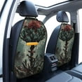 thumbnail image 3 of Easygdp Zombie Flower Apocalypse Car Kick Mat Seat Cover 2 Pcs Anti-Kick Pockets Storage Mat Back Seat Cover Car Seat Protector, 3 of 8