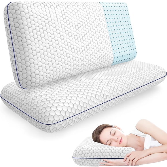 Almohadas viscoelásticas CushyOasis para personas que duermen de lado, boca arriba o boca abajo