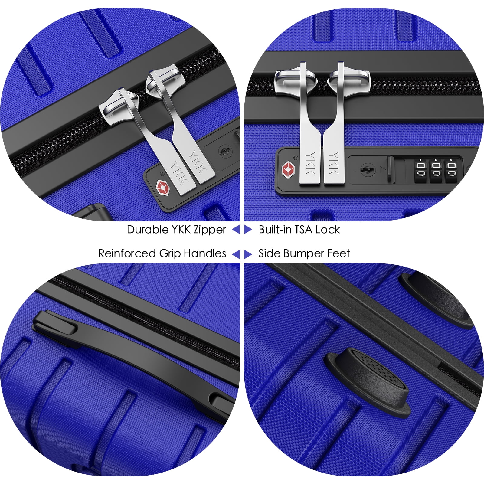 Vebreda 3 Piece Hardside Luggage Set with TSA Lock, 360° Spinner Wheels, Durable Lightweight Shell, Checked Suitcases (20”/24”/28”)