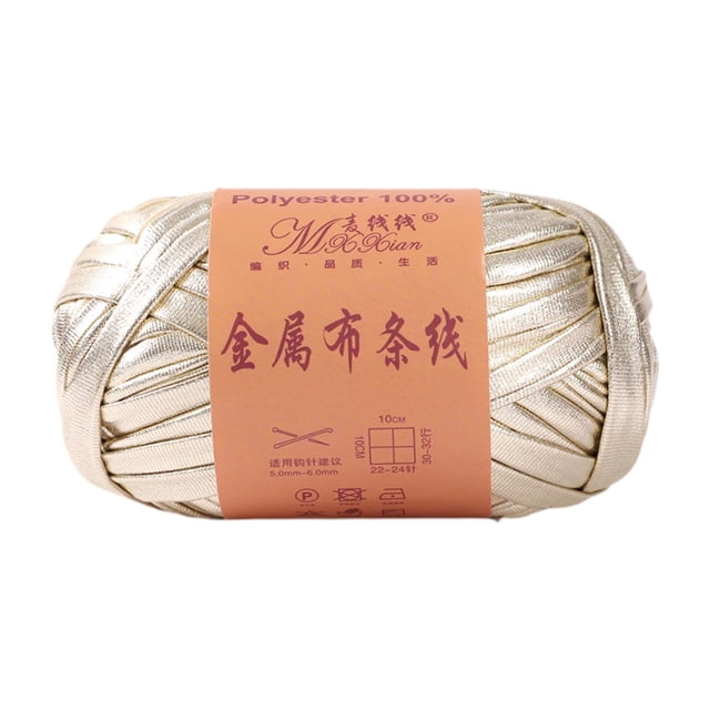 Hilo metálico brillante de 40 m para decoración del hogar, principiantes, bricolaje, tela elástica suave de 100 g Oro gris