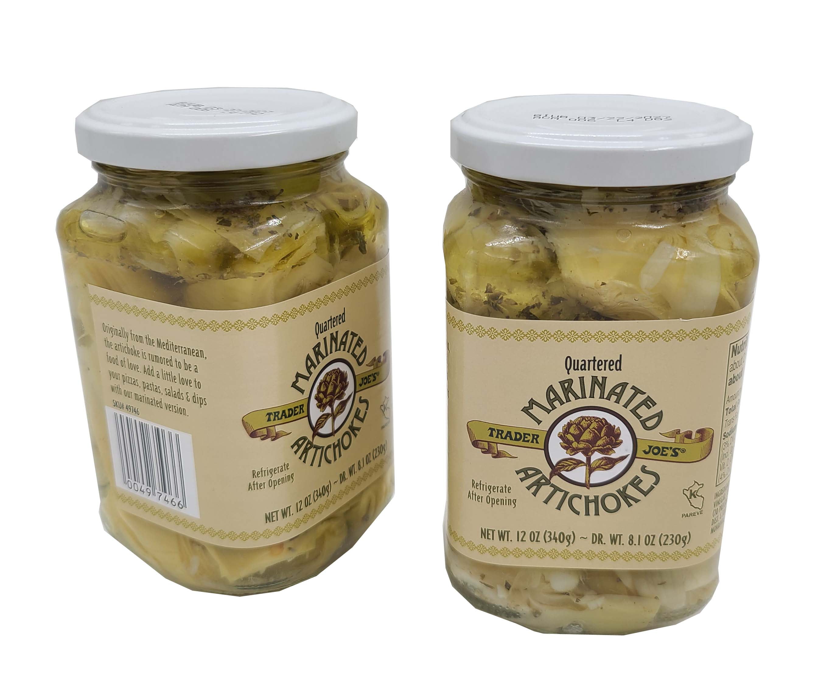 Trader Joe's Marinated Artichokes, 12 oz Jar (2 Pack)