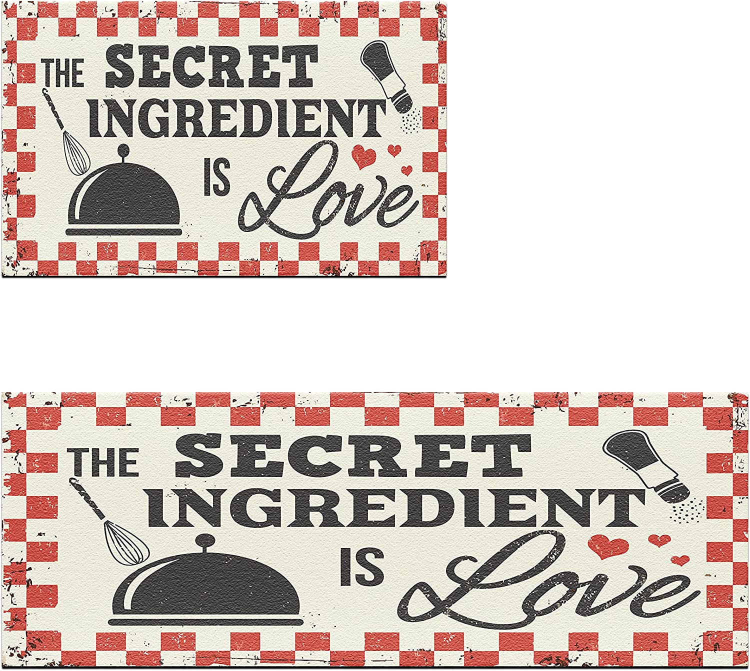 Buffalo Plaid Kitchen Rug Set of 2 Thick Anti Fatigue Farmhouse Kitchen