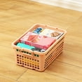 thumbnail image 6 of Hovmgk Sundry Storage Box, Stackable Plastic Basket for Home Cabinet Storage, Large Storage Box for Snacks, Toys & More, Sturdy Polypropylene with Side Handles for Easy Retrieval, Blue/Pink/White, 6 of 6