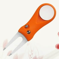 Soimiss Stainless Steel Divot Repair Tool with Magnet Ball Marker Foldable Design for Golf Orange 70