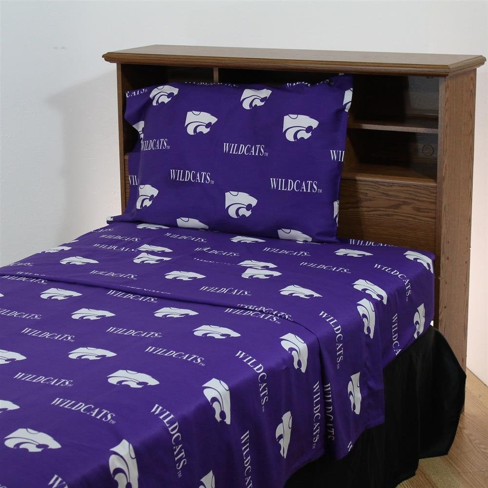 Kansas State Wildcats Collegiate Blue Twin Bed Sheets Ncaa Kansas State Wildcats Collegiate Blue Twin Bed Sheets Ncaa Xl Flat Sheet Fitted And Two Pillowcases