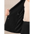 thumbnail image 4 of DARING DIVA Women's 2Pcs Double Breasted Blazers and A-Line Skirts Set L Black, 4 of 7