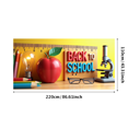 thumbnail image 1 of School Supplies Themed Backdrop Banner with Books Apple Microscope and Ruler for Back to School Party Decorations Photography Props Classroom Decor Background, 1 of 4