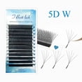 thumbnail image 4 of TBestt-extensiones de pestañas en forma de W, color negro mate, 5D, volumen prefabricado, pestañas postizas naturales profesionales 3D W Cilios, 4 of 5