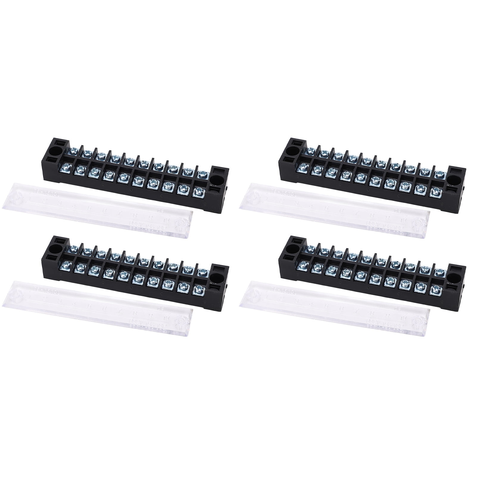 Dual Row Barrier Block, Transparent Cover 4 Pcs Wire Connector Block