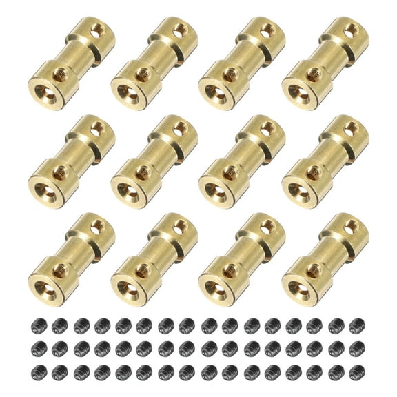 12pcs 3mm to 4mm Brass Shaft Coupling Joint Connector with Screws Flexible Motor Shaft Coupler