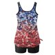 thumbnail image 4 of Trajes de baño tankini para mujer Trajes de baño de dos piezas con espalda de tiras y estampado conservador para mujer Traje de baño de dos piezas para mujer, 4 of 5
