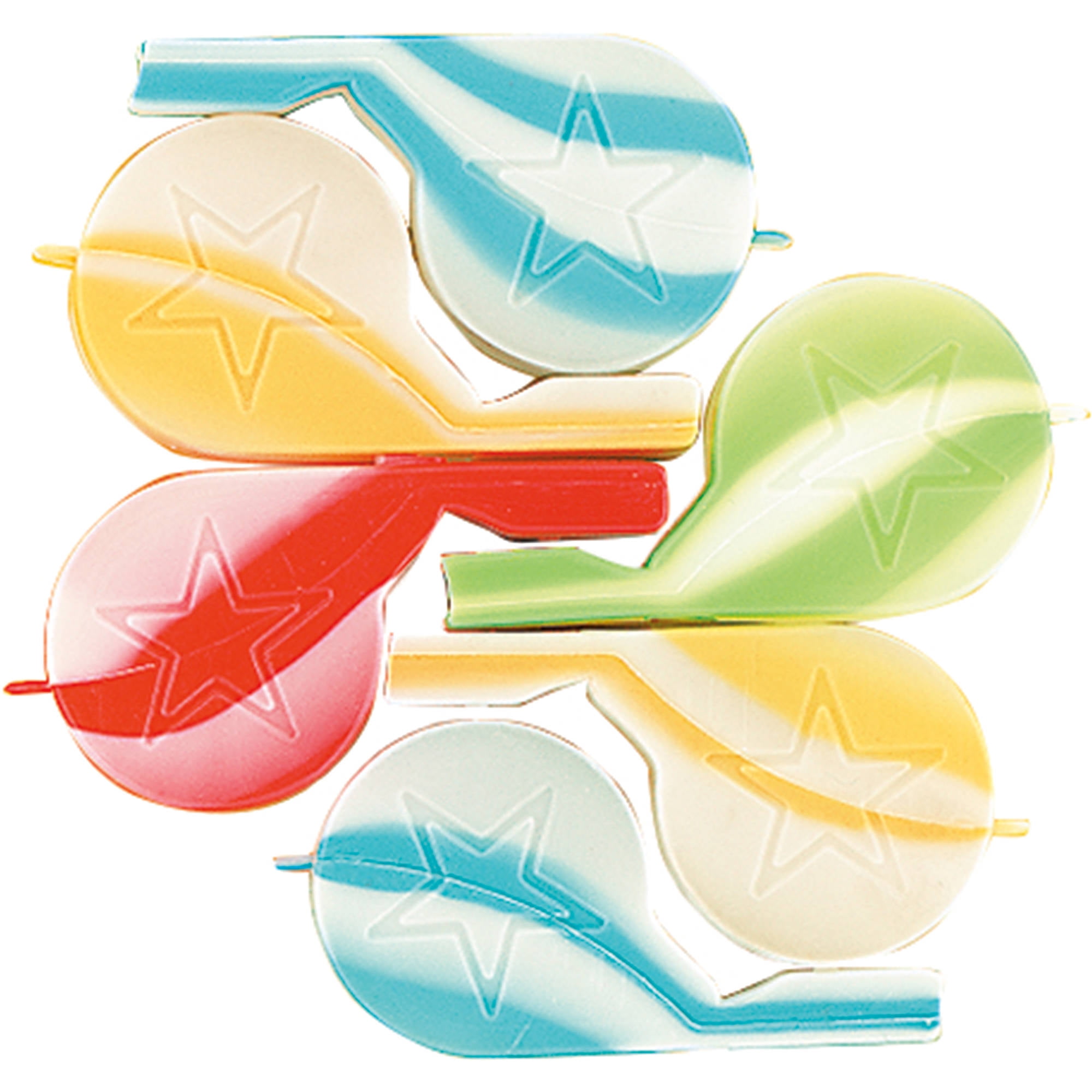 Plastic Swirl Whistle Party Favors, Assorted 6ct