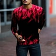 thumbnail image 5 of APEXFWDT Mens Long Sleeve Graphic Shirt Crew Neck 3D Flame Printing Hip Hop Tops Casual Pullover Shirts Blouse, 5 of 8