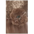 thumbnail image 4 of Big Girls' Elegant Sequin Tulle Cascade Pageant Wedding Flower Girl Dress Pewter 8 (C50C63C), 4 of 4