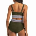 thumbnail image 2 of Otvok 2025 Ladies High Waisted Drawstring Pleated Adjustable Conservative Swimsuit Split Set, 2 of 6