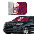 thumbnail image 4 of ZNDUO Car Windshield Sun Shade, Red Rose Skull Pattern Windshield Sun Shade UV Rays and Heat Sun Visor Protector Foldable Windshield Sun Shade, Small Size, 4 of 8