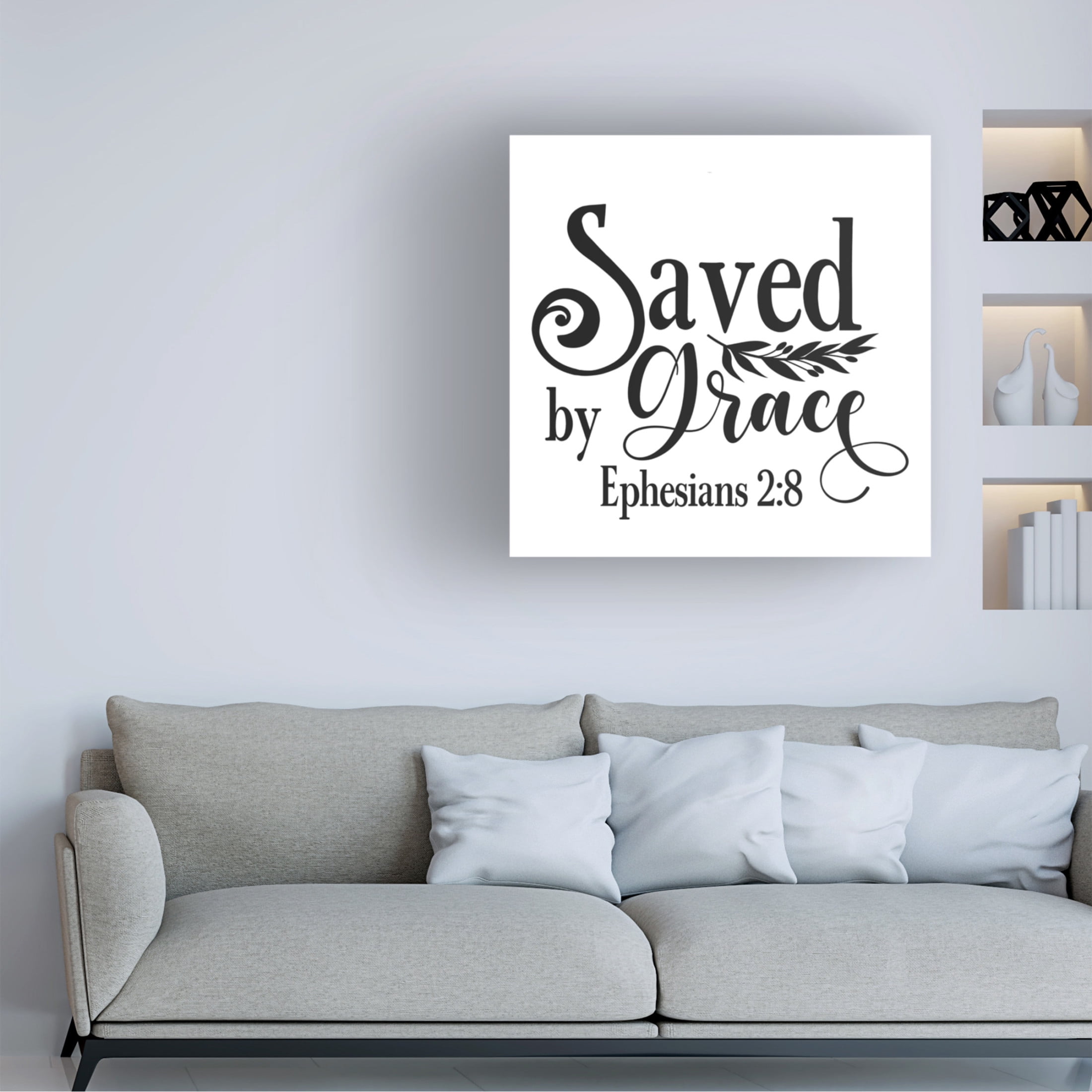 Canvas Wall Art - Jean Plout 'Christian Typography D' Wall Art for Living Room, Bedroom, or Office Décor by Trademark Fine Art - 24 x 24 Inches
