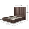 thumbnail image 5 of Jeffrey Queen Size Velvet Upholstered Bed Frame in Dark Brown, 5 of 7