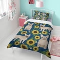 thumbnail image 4 of French Bulldog Sunflowers Floral Duvet Cover and Pillowcase Set for Single Bedding, Bedroom Accessories for Kids Teens, 4 of 5