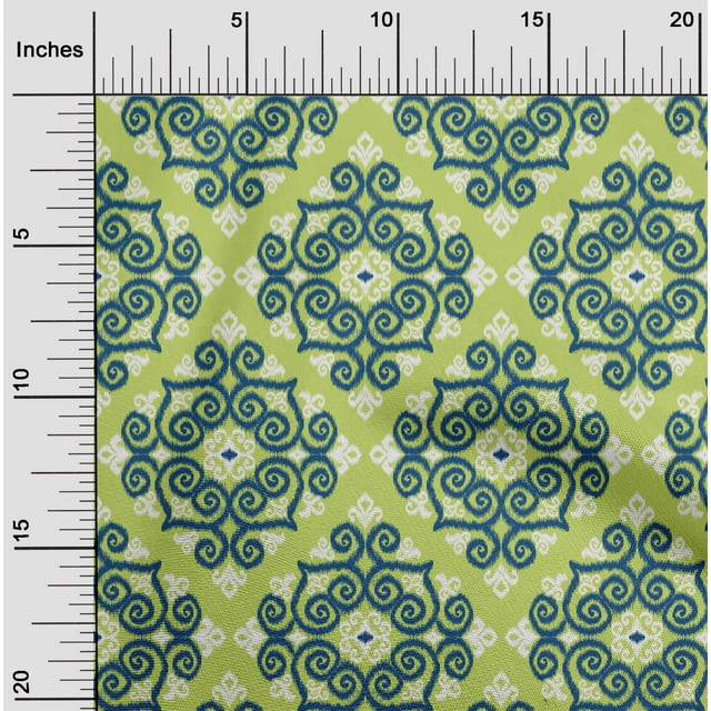 oneOone Tissu Georgette Viscose Imprimé Ikat Tourbillon au Mètre 42 Pouces de Large