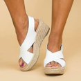 thumbnail image 1 of Sandales Espadrilles à Plateforme pour Femmes d'Été à Bride à la Cheville à Talon Compensé Moyen, 1 of 5