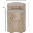 thumbnail image 3 of Meridian Furniture Dimple 2 Piece Taupe Terrazzo Pattern Iron Metal End Table, 3 of 5