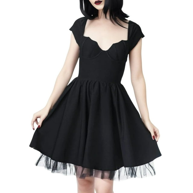 SZXZYGS Robes Formelles pour Femmes Soirée Midi Womens Sexy Gothique Robe Dos Nu Manches Courtes avec Coussin de Poitrine 2024
