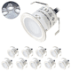 thumbnail image 1 of Pack de 10 Mini Focos LED Empotrables Exterior IP67 Impermeable, Luz Blanca 4500K, Lámpara de Pie 32MM 0.6W DC12V para Camino Terraza Madera Piscina Escaleras JAMW Sencillez, 1 of 5