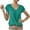 Mint Green, variant on Admvng Going Out Tops For Women Solid Color V-Neck Five-Point Sleeve Casual Shirt Top S-3XL