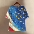 thumbnail image 4 of Women's 250th Anniversary USA Shirt Mid Sleeve Independence Day Top 4th of July Shirts America 250 Merchandise Loose Star Print Tee, 4 of 5