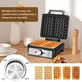 thumbnail image 3 of Aigostar Waflera Eléctrica, 1200W, Antiadherente, 4 Rebanadas Hacer Desayunos, Acero Inoxidable, Temperatura Regulable e Indicador LED, Negro, 3 of 8