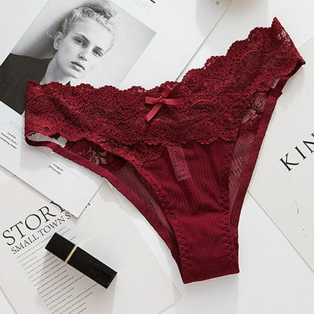 

Knosfe Lace See Through Stretch Briefs Underwear Women s Breathable Sexy Low Waisted Panties