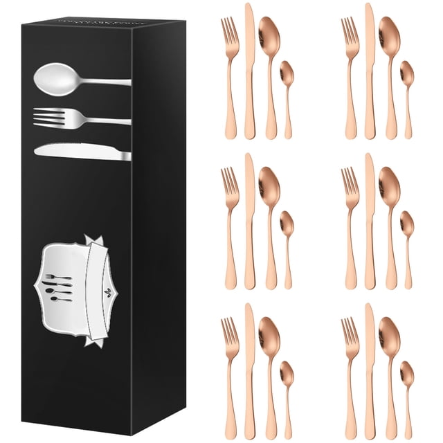 40 Piece Silverware Set Stainless Steel Flatware Service for 8 Dishwasher Safe Steak Fork Spoon for Home Restaurant Dining