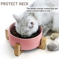 thumbnail image 4 of Cuencos para mascotas Laklulu, juego de cuencos de cerámica para perros y gatos con soporte de madera para comida y agua, cuencos antideslizantes para mascotas, 4 of 6