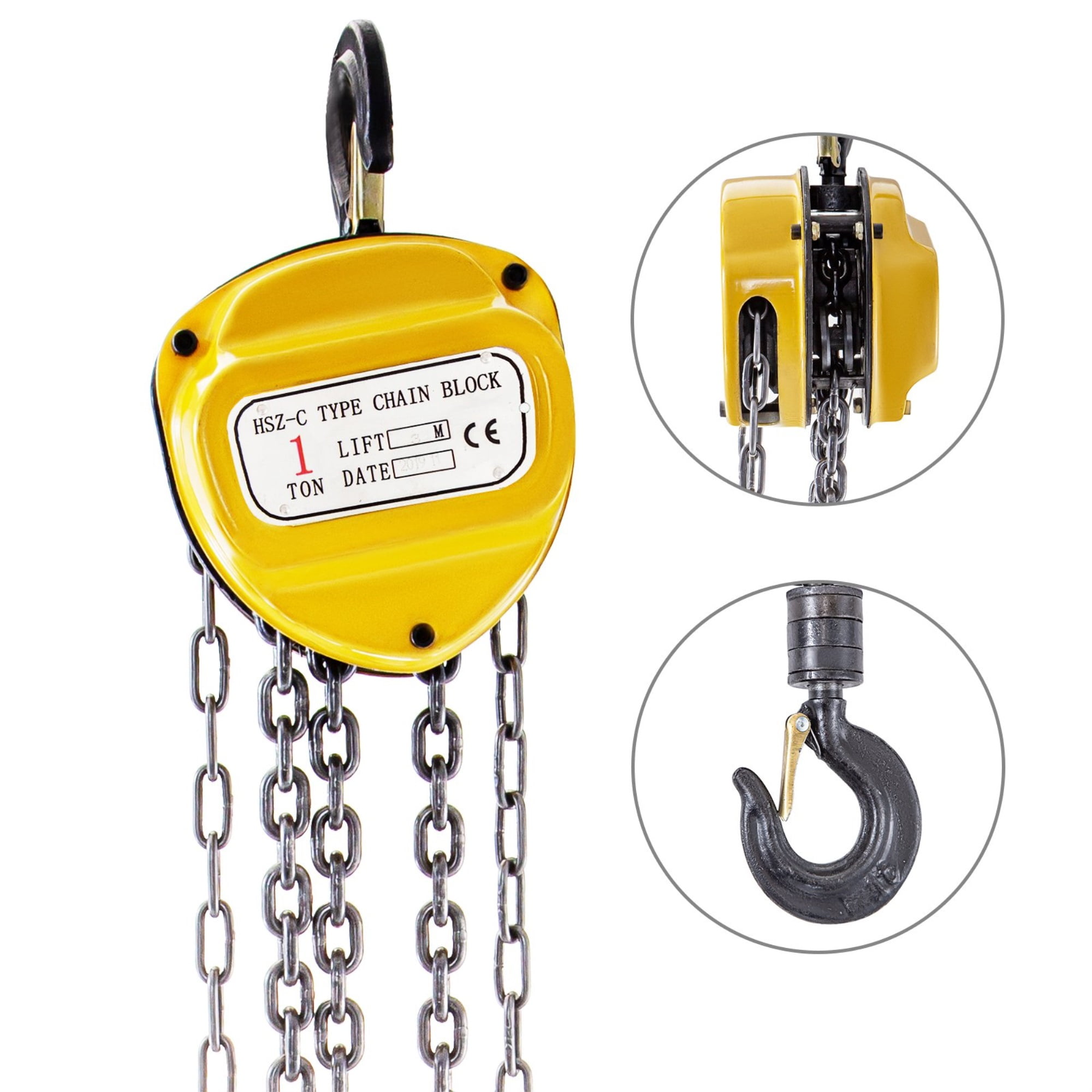 Pulling & Lifting Manual Hoists Heavy Duty Alloy Steel 10FT Lift 1 Ton