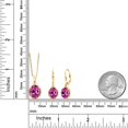 thumbnail image 5 of Gem Stone King 9.30 Ct Pink Created Sapphire 18K Yellow Gold Plated Silver Pendant and Earrings Jewelry Set, 5 of 5